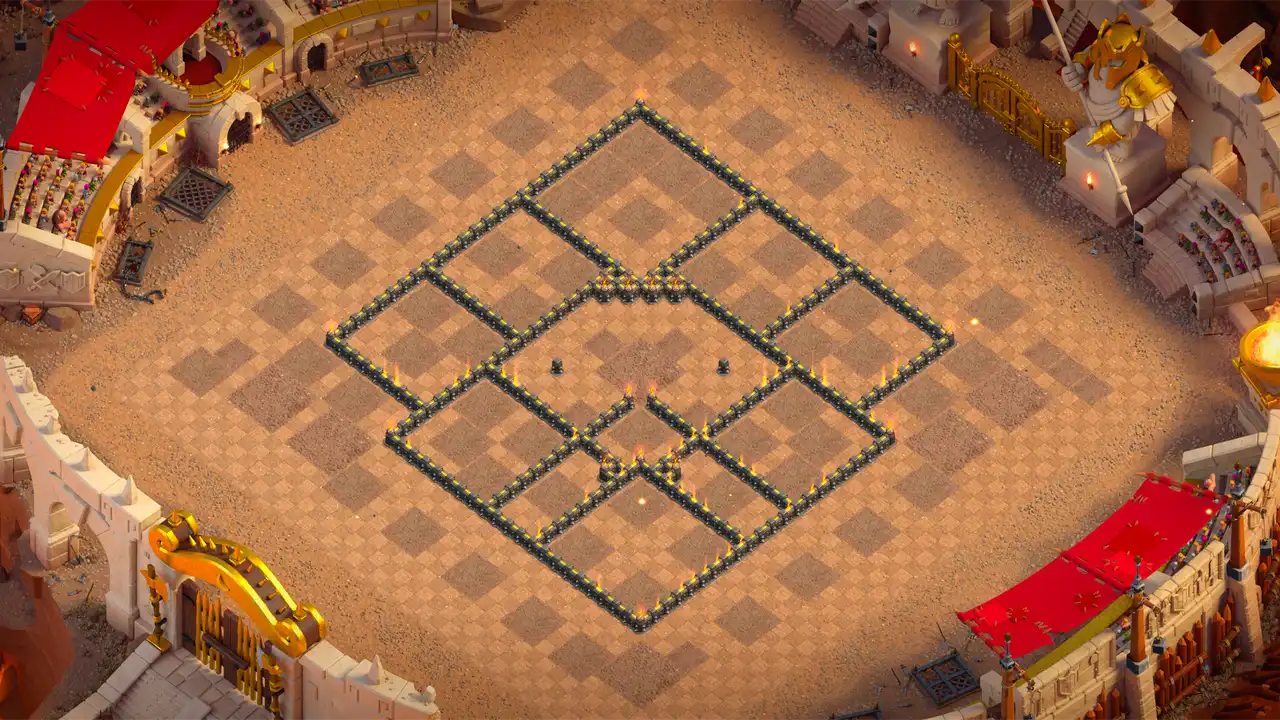 จัดบ้าน 9 Clash of Clans สายวอร์ ป้องกัน 2 ดาว มุมมองกำแพง