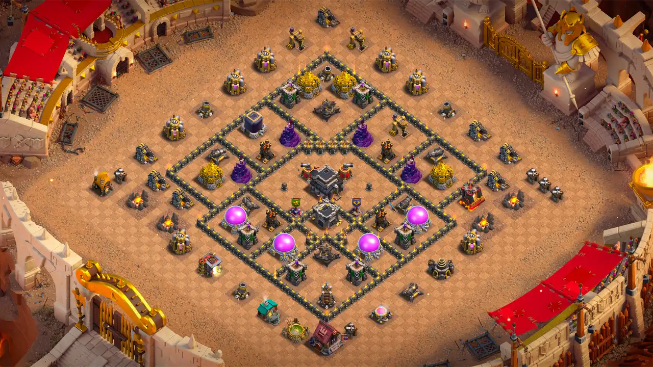 จัดบ้าน 9 Clash of Clans สายวอร์ ป้องกัน 2 ดาว มุมมองสอดแนม