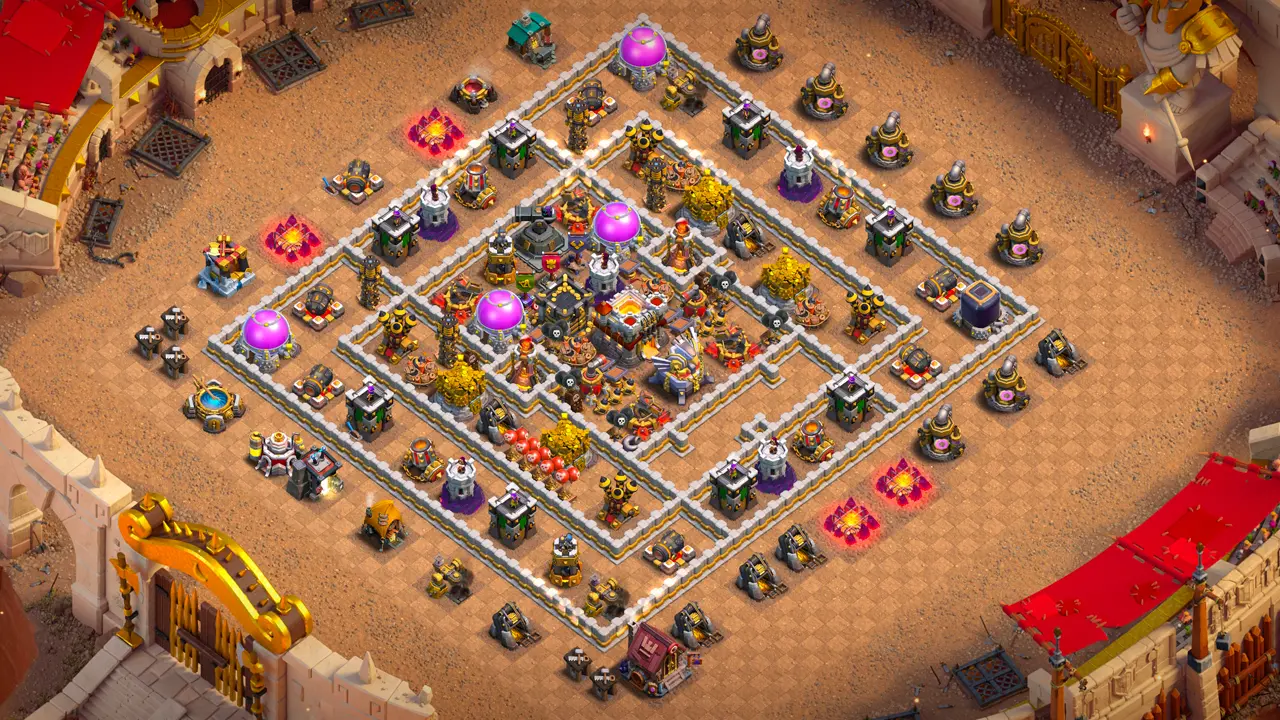 จัดบ้าน 11 สายวอร์ พร้อมลิงก์จัดบ้านในเกม Clash of Clans ป้องกัน 2 ดาว เครื่องพิฆาตผู้กล้า เสาลาวาเป้าหมายเดี่ยวดักผู้กล้าและมังกร