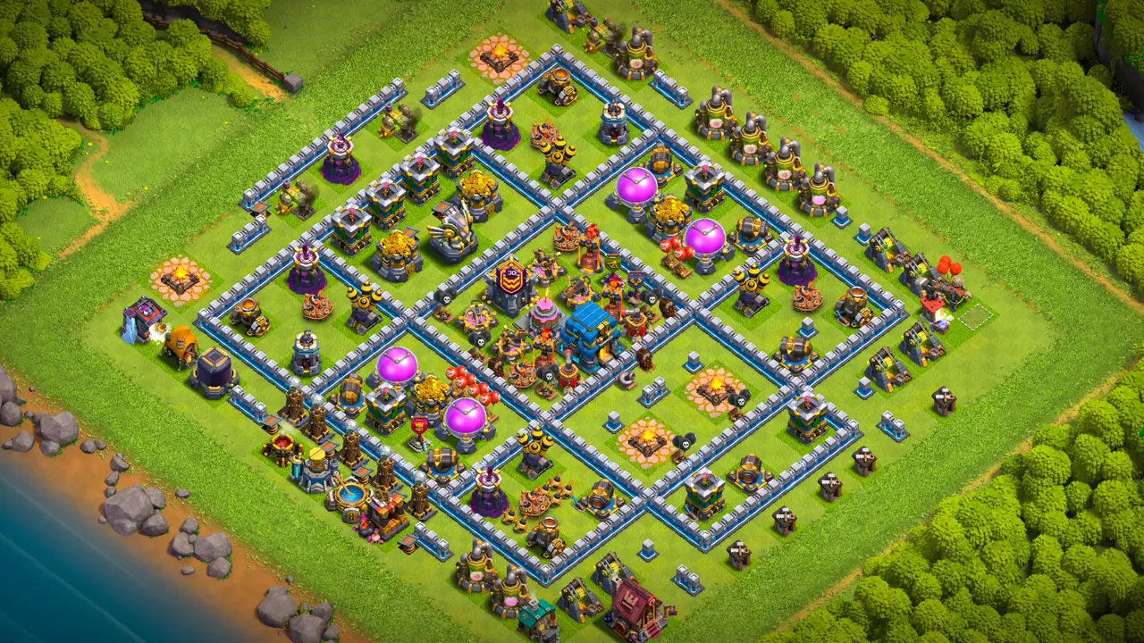 จัดบ้าน 12 โหมดจัดอันดับ พร้อมลิงก์จัดบ้านในเกม Clash of Clans ป้องกัน 2 ดาว เครื่องยิงเค้ก ลูกโป่งสีดำดักเรือเหาะ