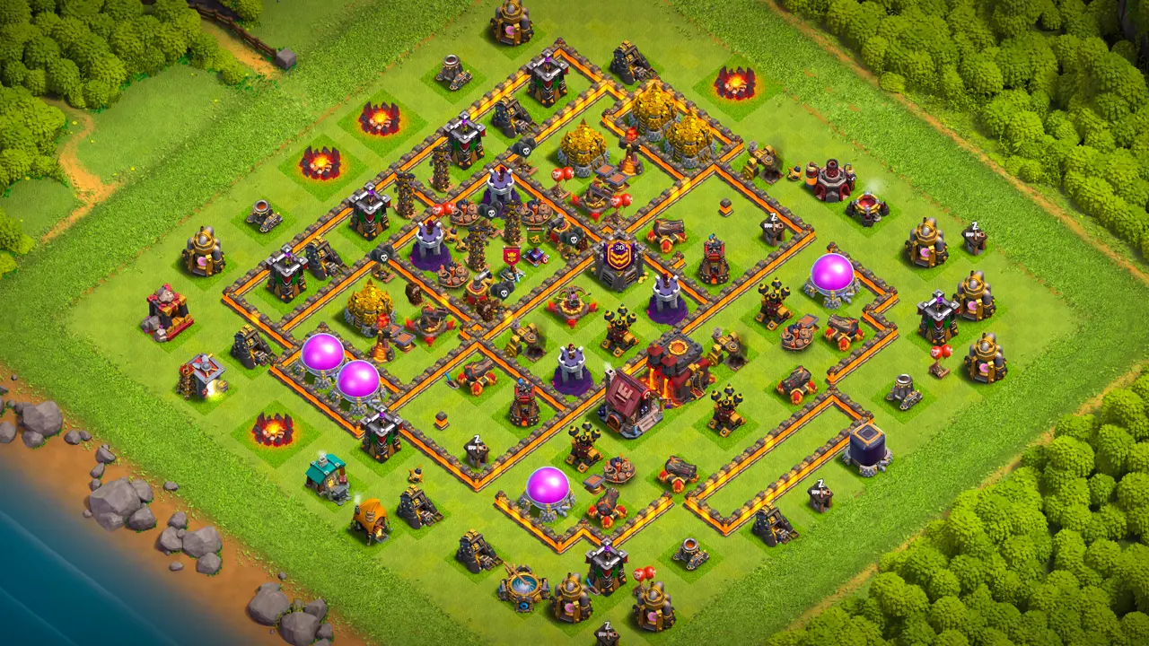 จัดบ้าน 10 โหมดจัดอันดับ พร้อมลิงก์จัดบ้านในเกม Clash of Clans ป้องกัน 3 ดาว ป้อมพลุคู่ คอมโบผู้กล้ากับคันศรเอ็กซ์กลางฐาน
