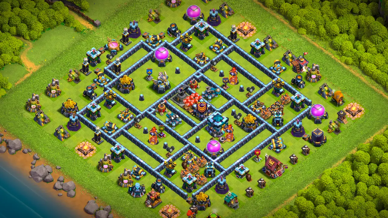 จัดบ้าน 13 โหมดจัดอันดับ พร้อมลิงก์จัดบ้านในเกม Clash of Clans ป้องกัน 3 ดาว เครื่องพิฆาตผู้กล้า ดักทหารพื้นดินฝั่ง 3-6 นาฬิกา