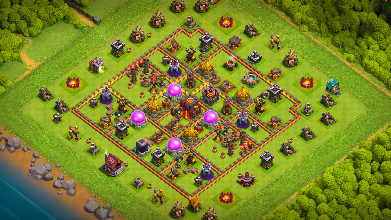 จัดบ้าน 10 สายฟาร์ม พร้อมลิงก์จัดบ้านในเกม Clash of Clans ป้องกัน 2 ดาว คลังทรัพยากรกลางฐาน คันศรเอ็กซ์พื้นดินรับมือเปกก้าสแมช