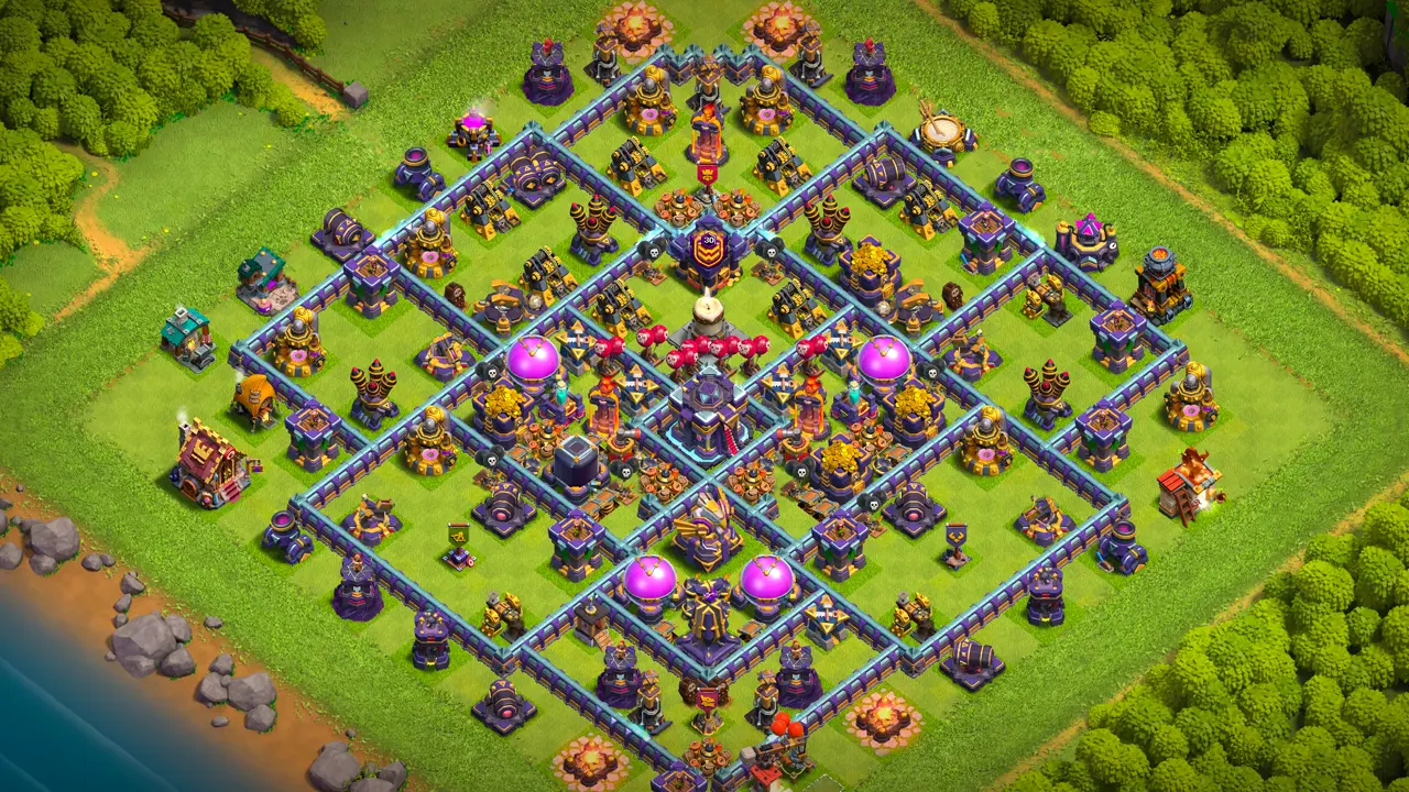จัดบ้าน 15 สายฟาร์ม พร้อมลิงก์จัดบ้านในเกม Clash of Clans ป้องกัน 2 ดาว เทียนไขไฟร้อนแรง กับดักและหอคอยอาคมล่องหนป้องกันคลังทรัพยากร