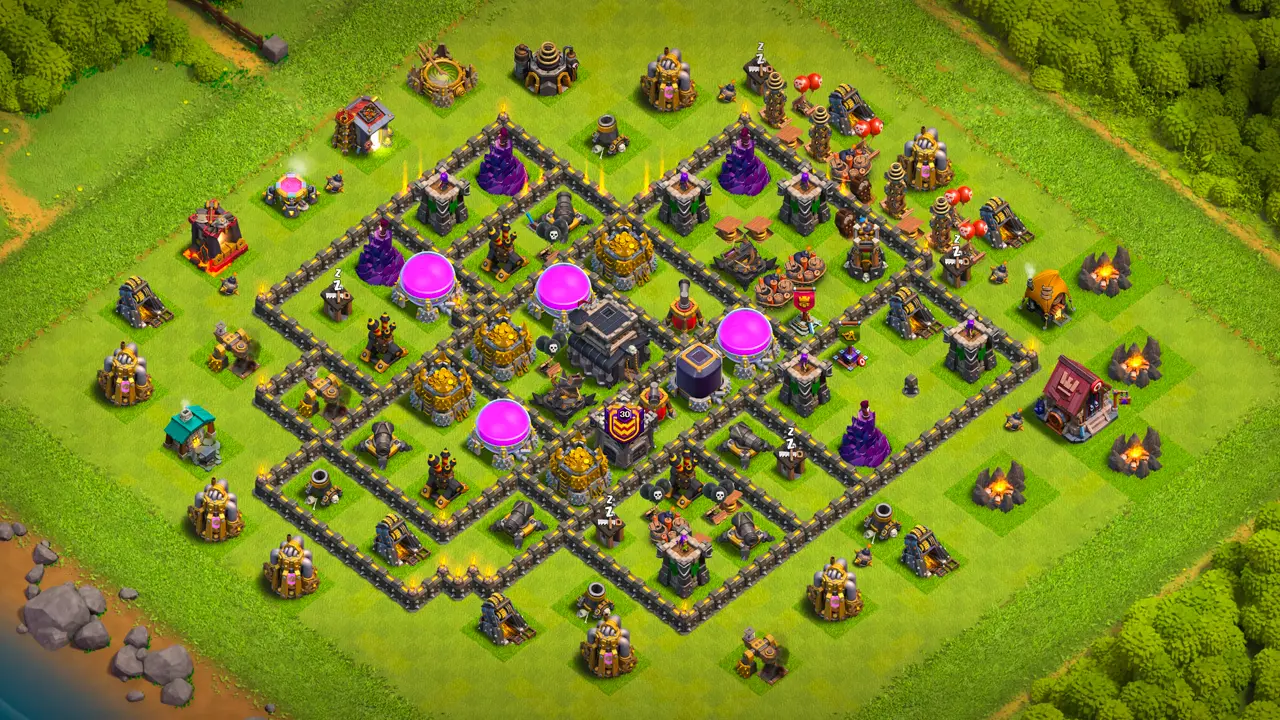 จัดบ้าน 9 สายฟาร์ม พร้อมลิงก์จัดบ้านในเกม Clash of Clans เทสล่ารับมือควีนชาร์จ คลังกลางฐาน กับดักอากาศกันลาวาลูน